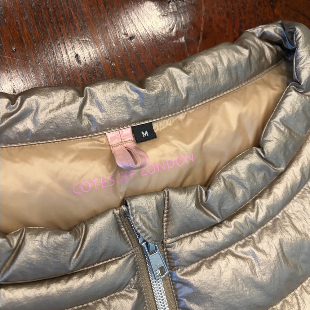 Cotes of London St. Ives Metallic Gold Lightweight Down Vest - Medium - Like New - Picture 2 of 2